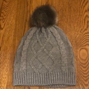 J. Crew Cable Knit Pom Pom Beanie